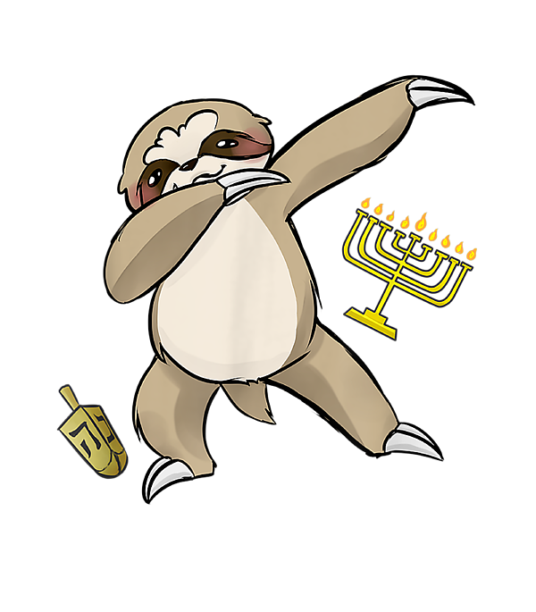 1-jewish-dabbing-sloth-kids-hanukkah-thanh-nguyen-transparent.png